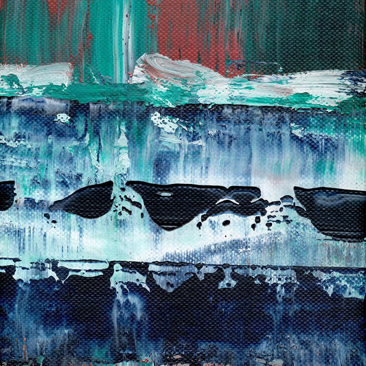 Interweave -Red Unicorn Art - Original abstract impressionist painting with vibrant, bold colors and rich, thick textures. One-of-a-kind, hand-painted art crafted with love for over 15 years."