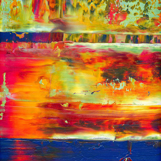 Lights of the Bazaar -Red Unicorn Art - Original abstract impressionist painting with vibrant, bold colors and rich, thick textures. One-of-a-kind, hand-painted art crafted with love for over 15 years."