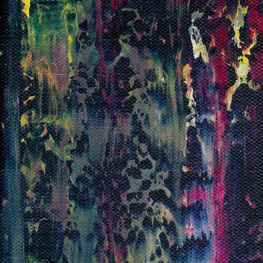 Mystic Pond Reflections -Red Unicorn Art - Original abstract impressionist painting with vibrant, bold colors and rich, thick textures. One-of-a-kind, hand-painted art crafted with love for over 15 years."