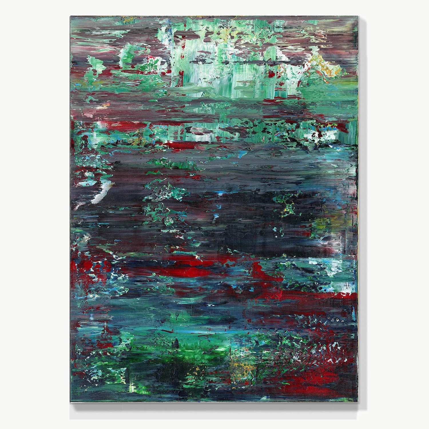 Mystic Reflections II -Red Unicorn Art - Original abstract impressionist painting with vibrant, bold colors and rich, thick textures. One-of-a-kind, hand-painted art crafted with love for over 15 years."