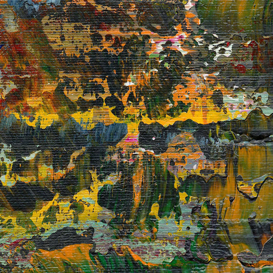 Rebirth from the Ashes -Red Unicorn Art - Original abstract impressionist painting with vibrant, bold colors and rich, thick textures. One-of-a-kind, hand-painted art crafted with love for over 15 years."