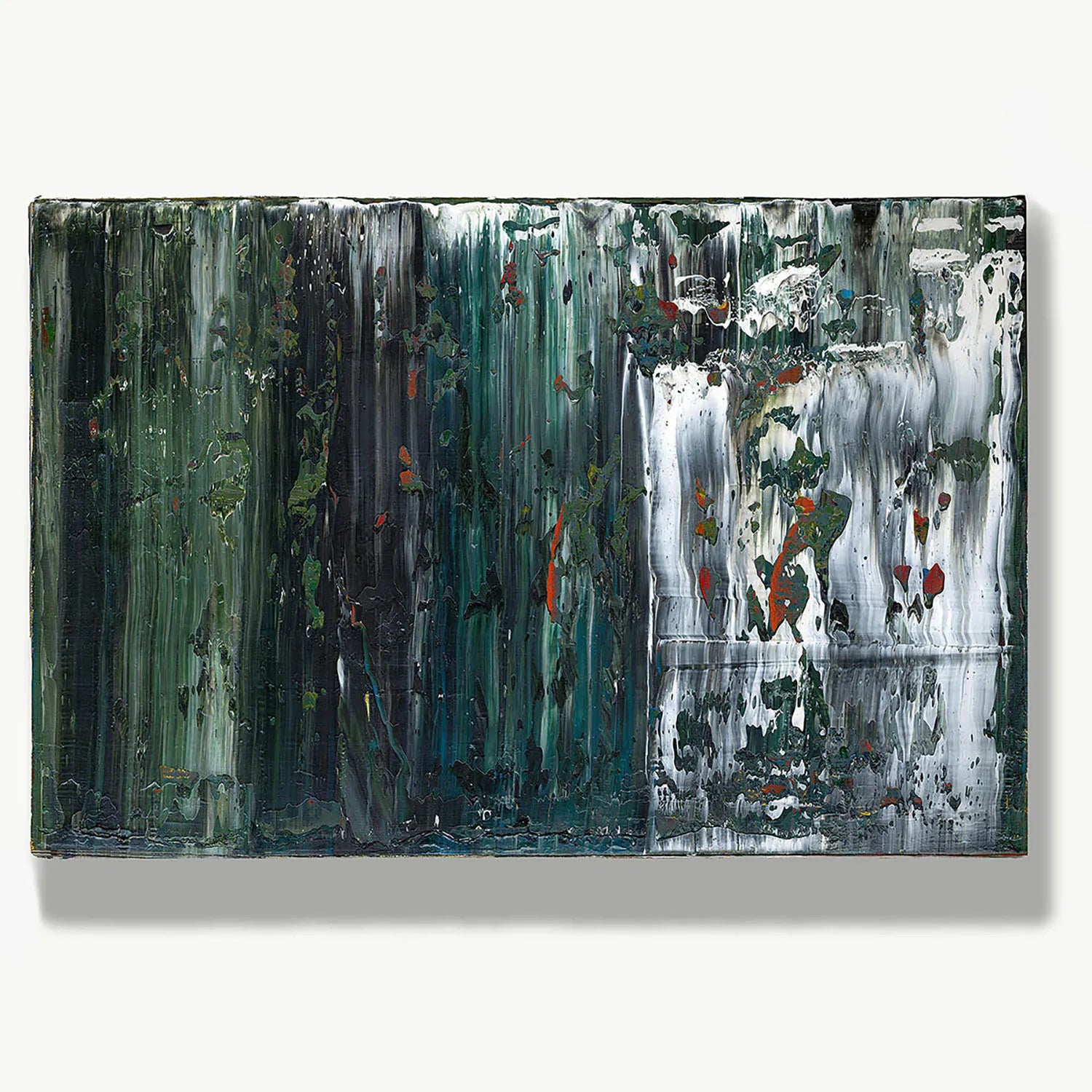 Whispers of the Waterfall -Red Unicorn Art - Original abstract impressionist painting with vibrant, bold colors and rich, thick textures. One-of-a-kind, hand-painted art crafted with love for over 15 years."