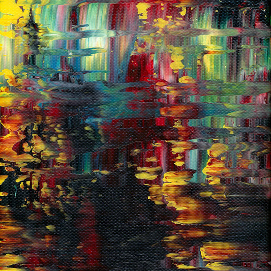 Traditional Splendor -Red Unicorn Art - Original abstract impressionist painting with vibrant, bold colors and rich, thick textures. One-of-a-kind, hand-painted art crafted with love for over 15 years."