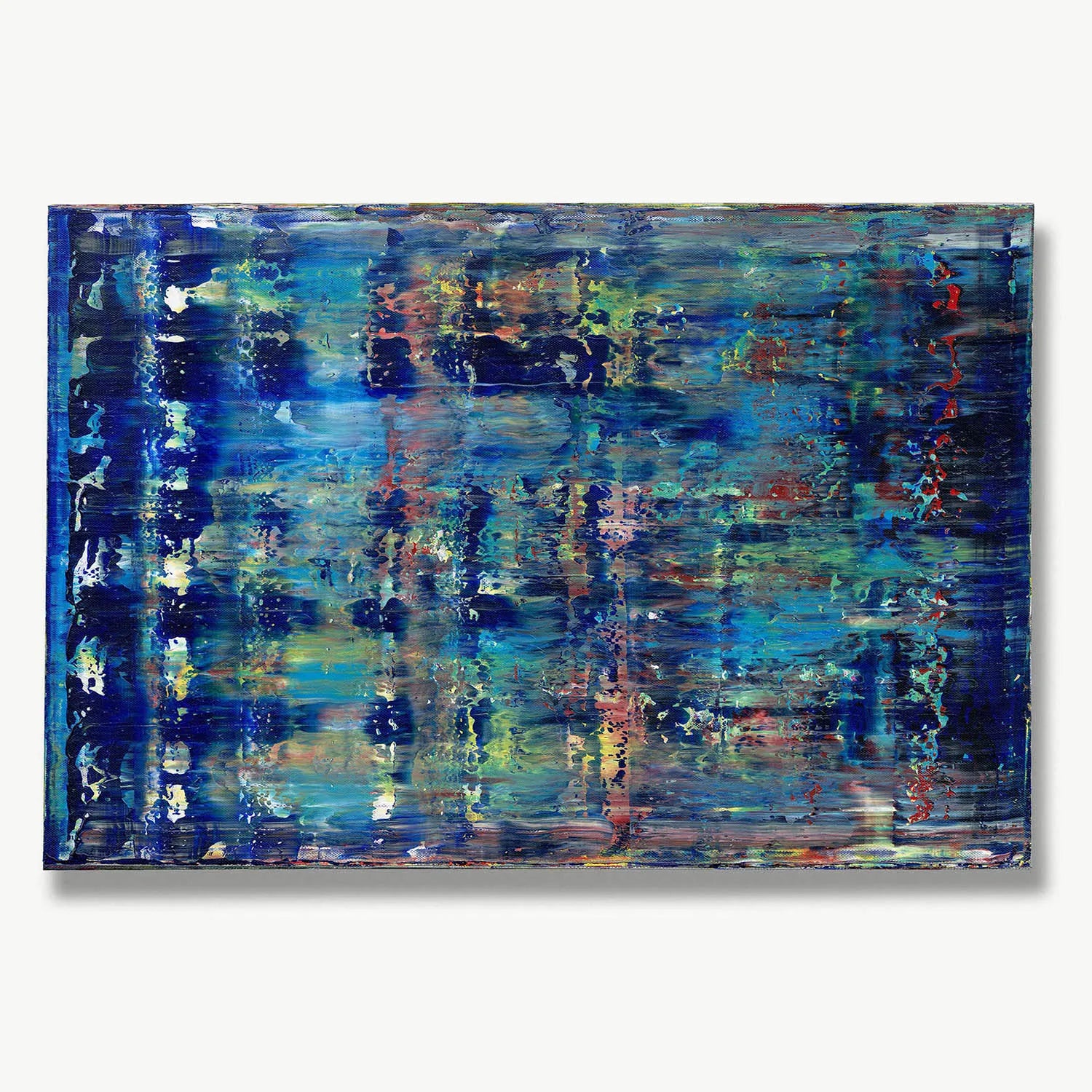 Urban Reflections: Neon Flow -Red Unicorn Art - Original abstract impressionist painting with vibrant, bold colors and rich, thick textures. One-of-a-kind, hand-painted art crafted with love for over 15 years."