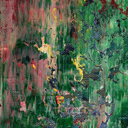 Verdant Spirit Valley -Red Unicorn Art - Original abstract impressionist painting with vibrant, bold colors and rich, thick textures. One-of-a-kind, hand-painted art crafted with love for over 15 years."