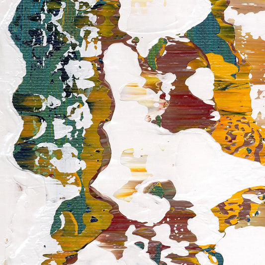 Winter's Kiss -Red Unicorn Art - Original abstract impressionist painting with vibrant, bold colors and rich, thick textures. One-of-a-kind, hand-painted art crafted with love for over 15 years."