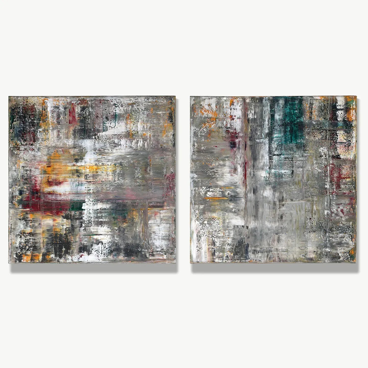 City Neon Reflections After Rain/Neon Reflections on Wet Streets -Red Unicorn Art - Original abstract impressionist painting with vibrant, bold colors and rich, thick textures. One-of-a-kind, hand-painted art crafted with love for over 15 years."