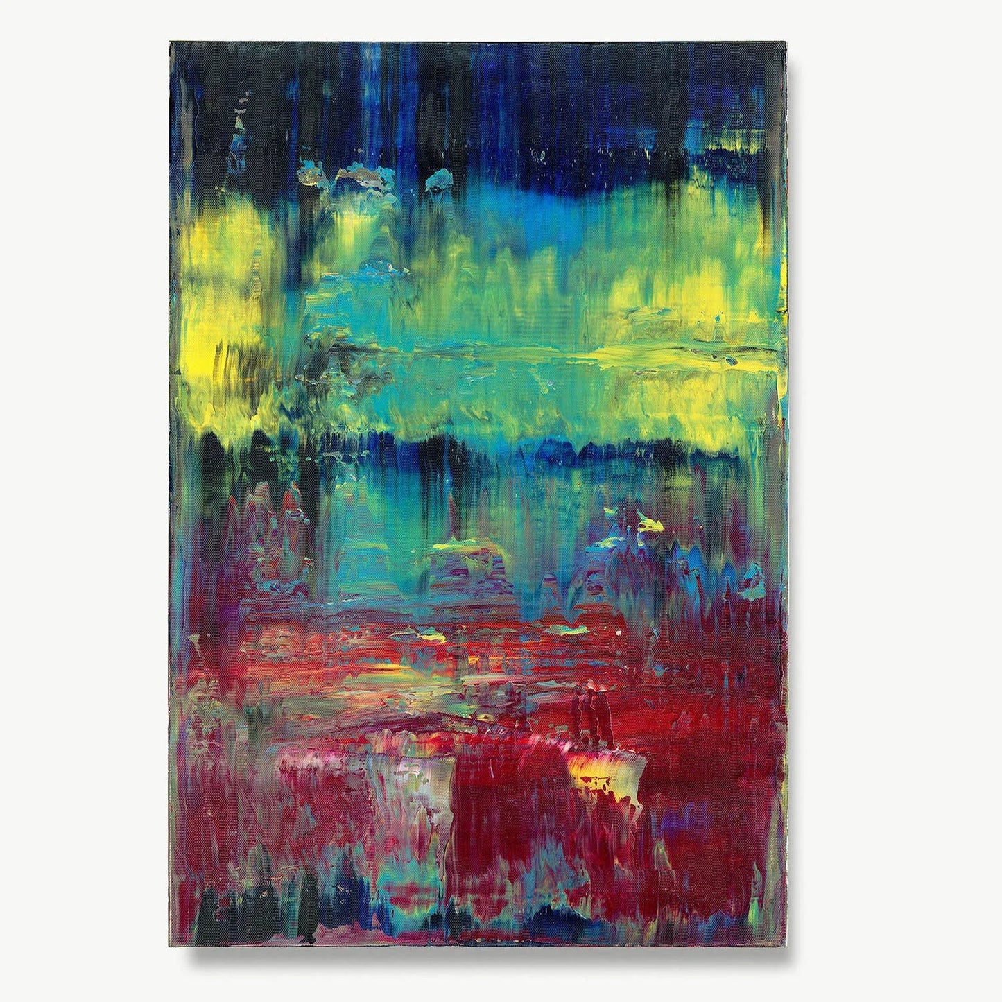 Between Extremes -Red Unicorn Art - Original abstract impressionist painting with vibrant, bold colors and rich, thick textures. One-of-a-kind, hand-painted art crafted with love for over 15 years."