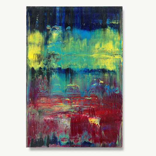 Between Extremes -Red Unicorn Art - Original abstract impressionist painting with vibrant, bold colors and rich, thick textures. One-of-a-kind, hand-painted art crafted with love for over 15 years."