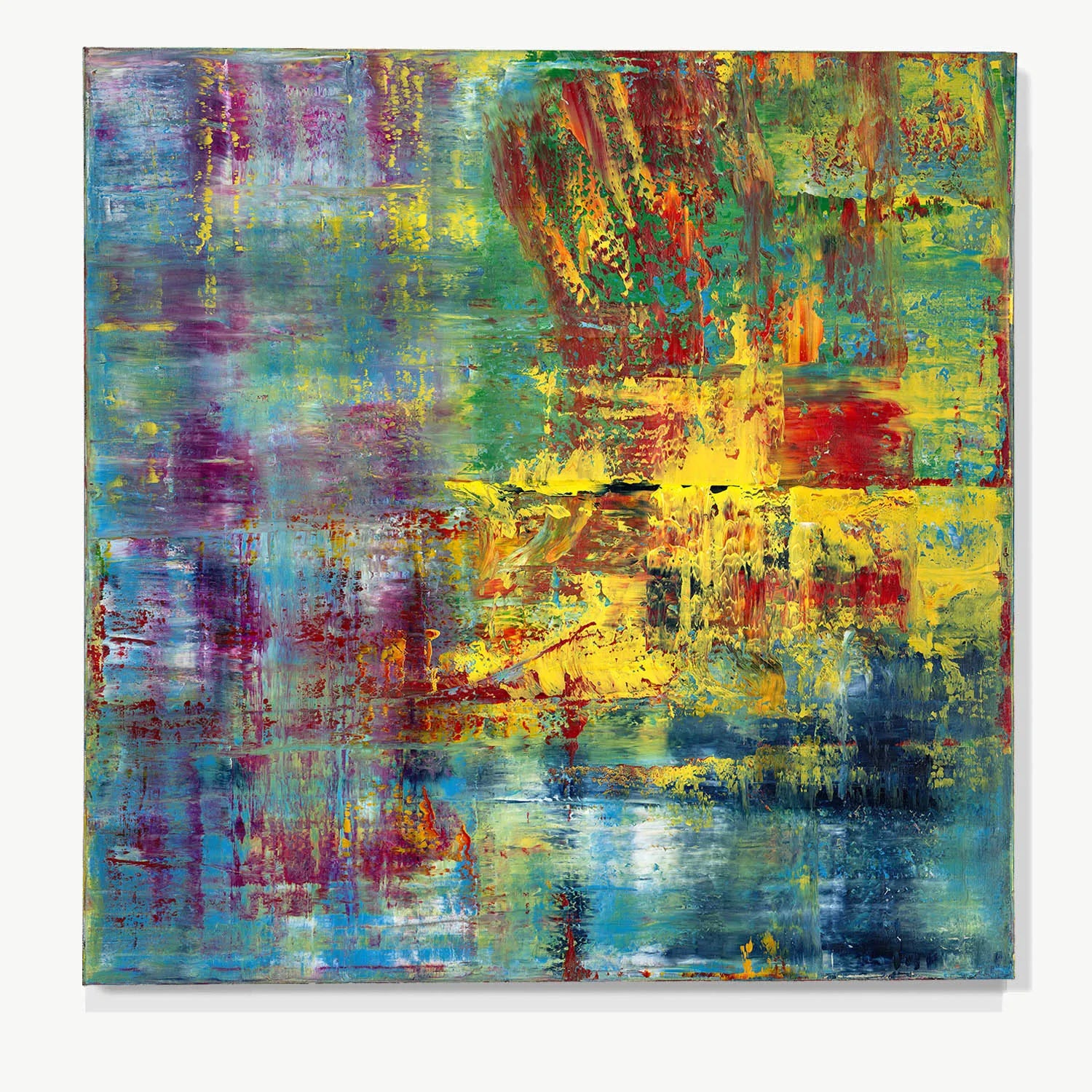 Cataclysm and Rebirth -Red Unicorn Art - Original abstract impressionist painting with vibrant, bold colors and rich, thick textures. One-of-a-kind, hand-painted art crafted with love for over 15 years."