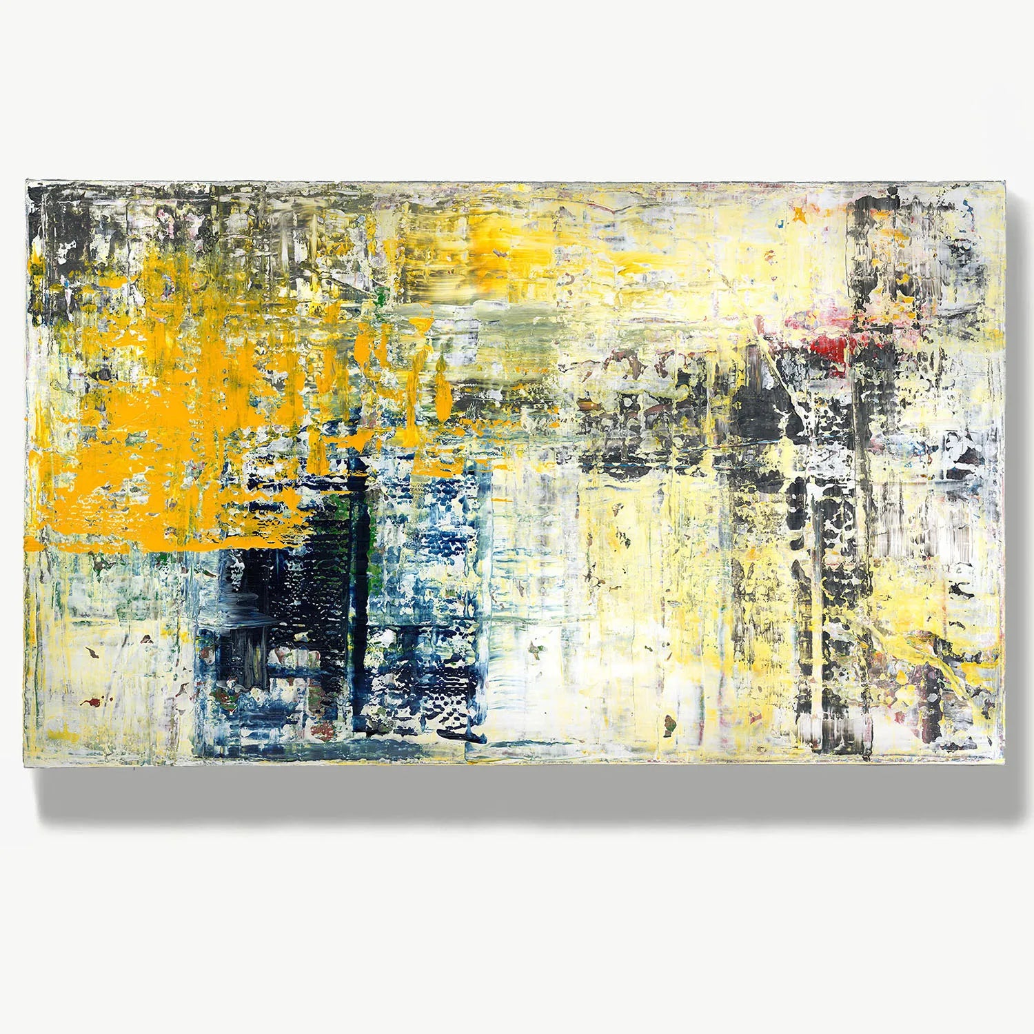Chromatic Symphony: Echoes of Urban Dawn -Red Unicorn Art - Original abstract impressionist painting with vibrant, bold colors and rich, thick textures. One-of-a-kind, hand-painted art crafted with love for over 15 years."