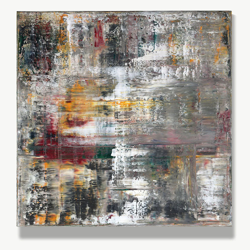 City Neon Reflections After Rain -Red Unicorn Art - Original abstract impressionist painting with vibrant, bold colors and rich, thick textures. One-of-a-kind, hand-painted art crafted with love for over 15 years."