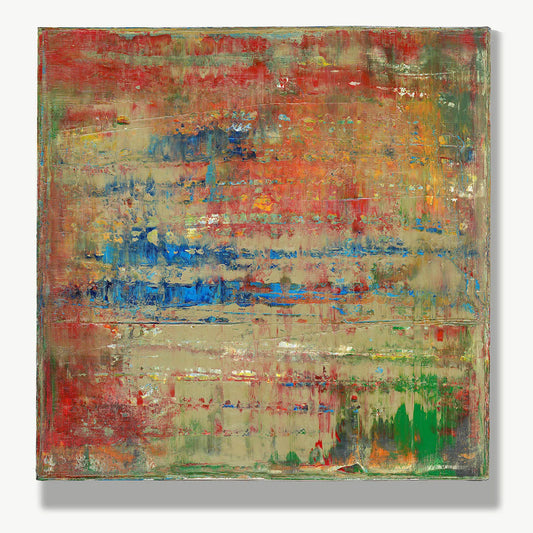 Echoes of Forgotten Dreams -Red Unicorn Art - Original abstract impressionist painting with vibrant, bold colors and rich, thick textures. One-of-a-kind, hand-painted art crafted with love for over 15 years."