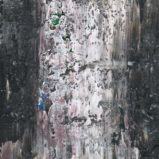 Silent Shadows on Wet Streets I -Red Unicorn Art - Original abstract impressionist painting with vibrant, bold colors and rich, thick textures. One-of-a-kind, hand-painted art crafted with love for over 15 years."