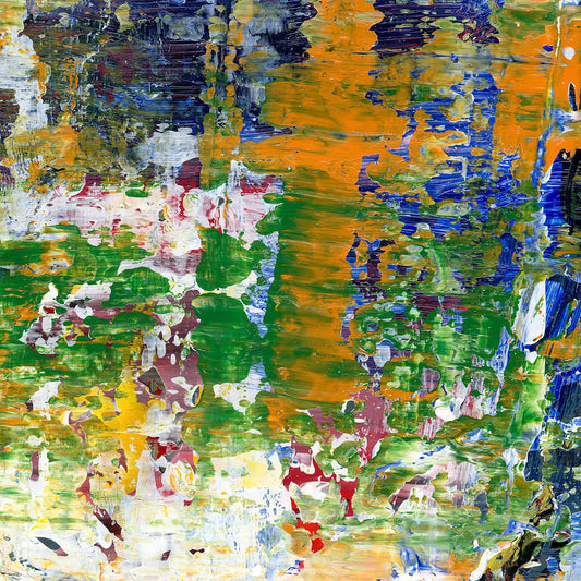 The Wetlands at Dusk -Red Unicorn Art - Original abstract impressionist painting with vibrant, bold colors and rich, thick textures. One-of-a-kind, hand-painted art crafted with love for over 15 years."