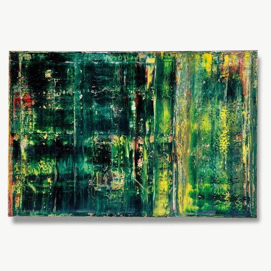 Verdant Echoes -Red Unicorn Art - Original abstract impressionist painting with vibrant, bold colors and rich, thick textures. One-of-a-kind, hand-painted art crafted with love for over 15 years."