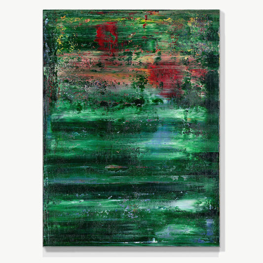 Verdant Spirit Valley -Red Unicorn Art - Original abstract impressionist painting with vibrant, bold colors and rich, thick textures. One-of-a-kind, hand-painted art crafted with love for over 15 years."