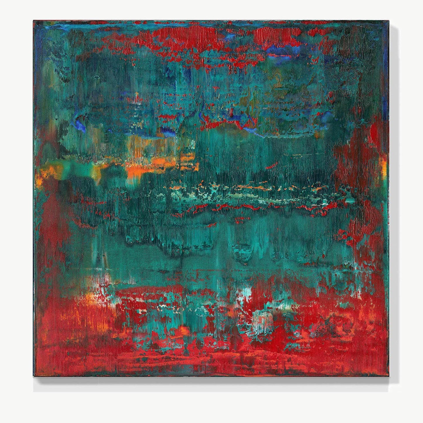 Fiery Rebirth (set of 2) -Red Unicorn Art - Original abstract impressionist painting with vibrant, bold colors and rich, thick textures. One-of-a-kind, hand-painted art crafted with love for over 15 years."